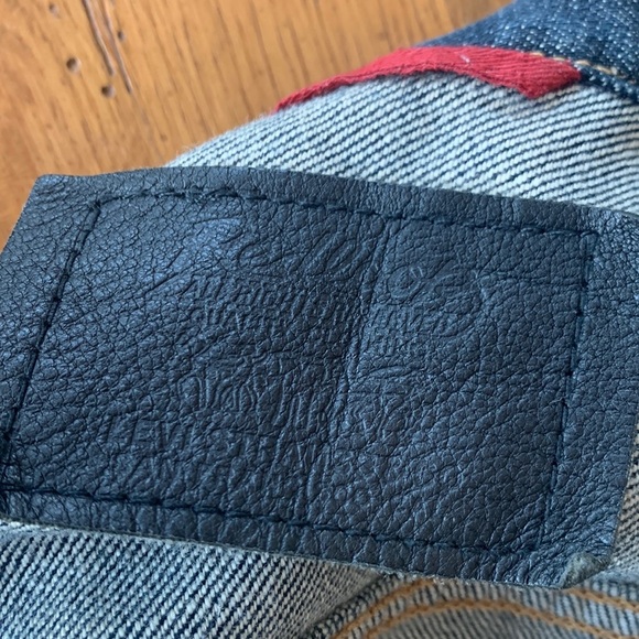 Levi’s Redloop Indigo Wash Jean Jacket Pleated Front Aqua Washed Buttons Size M - Picture 5 of 11